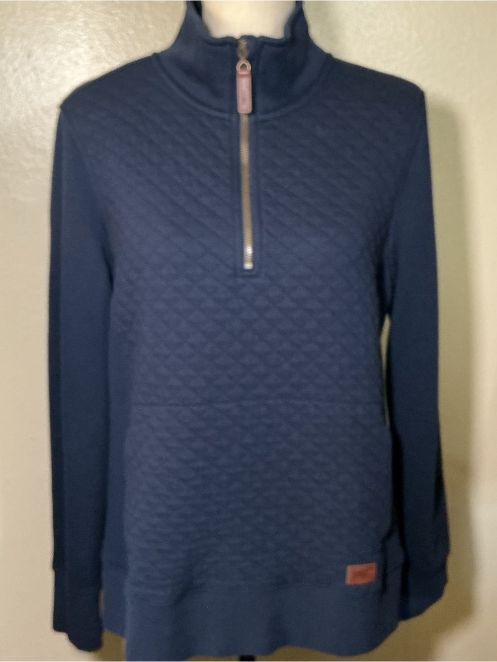 L.L. Bean Quilted Half-Zip Pullover - Navy Blue